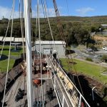 View from bridge of front of whaling ship View from bridge of front of whaling ship